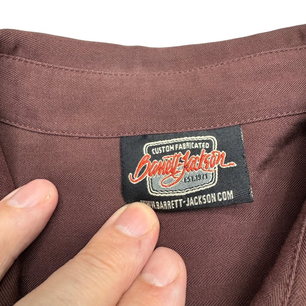 RARE Barrett Jackson Mens Button Down Shirt Embroidered Hot Rod Graphic, Size XL - Picture 6 of 8